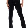 JUICY COUTURE BLACK LOW RISE FLARE CLASSIC VELOUR TRACK PANT NEW IN