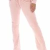 JUICY COUTURE NEW IN PALE PINK LOW RISE FLARE CLASSIC VELOUR TRACK PANT