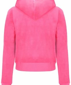 JUICY COUTURE FLURO PINK CLASSIC VELOUR ROBERTSON HOODIE SPRING SUMMER'22 COLLECTION
