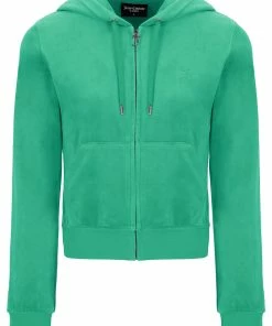 JUICY COUTURE SPRING SUMMER '22 COLLECTION GUMDROP GREEN CLASSIC VELOUR ROBERTSON HOODIE
