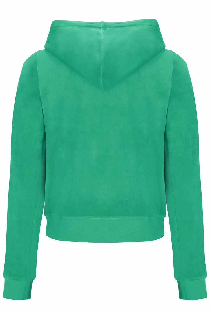 JUICY COUTURE SPRING SUMMER '22 COLLECTION GUMDROP GREEN CLASSIC VELOUR ROBERTSON HOODIE