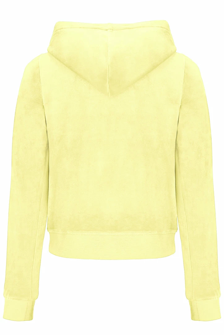 JUICY COUTURE SPRING SUMMER '22 COLLECTION YELLOW PEAR CLASSIC VELOUR ROBERTSON HOODIE