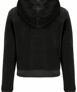 JUICY COUTURE BLACK RECYCLED VELOUR ZIP THROUGH HOODIE