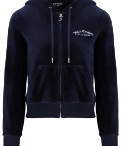 JUICY COUTURE NIGHT SKY RECYCLED VELOUR ZIP THROUGH HOODIE NEW IN