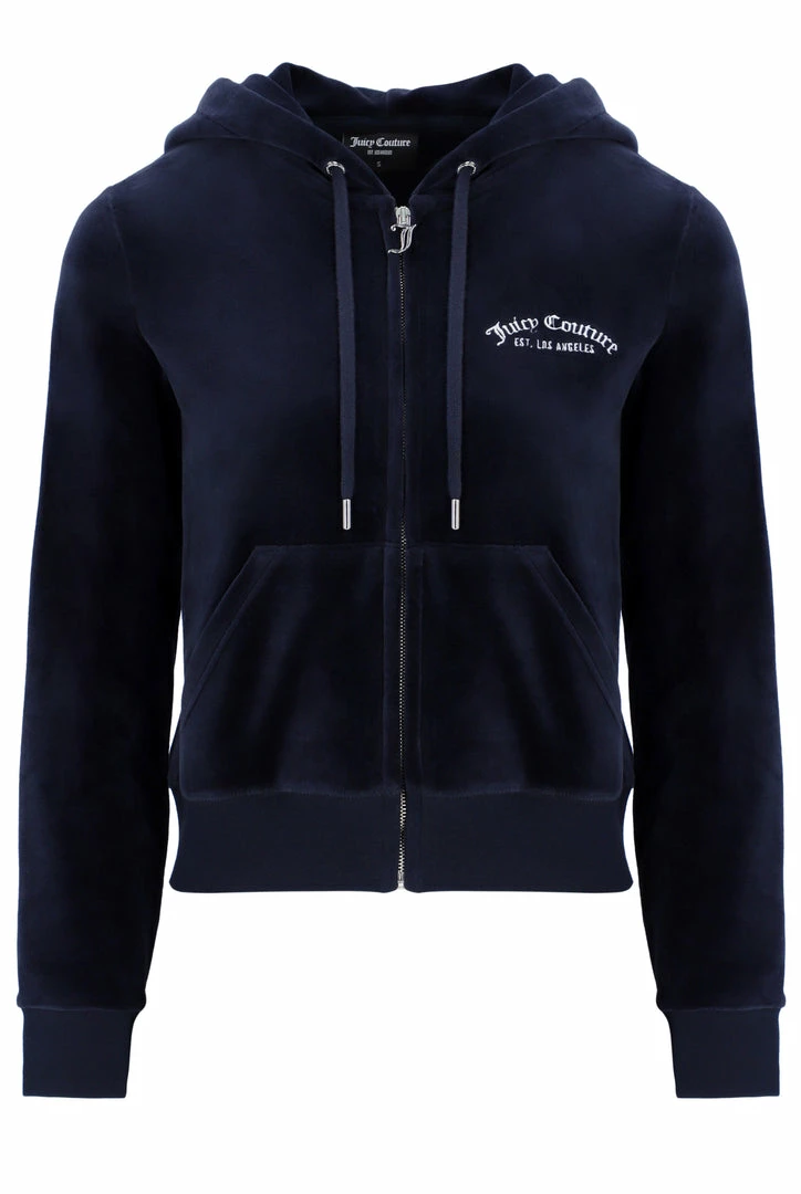 JUICY COUTURE NIGHT SKY RECYCLED VELOUR ZIP THROUGH HOODIE NEW IN