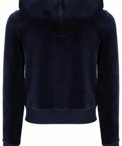 JUICY COUTURE NIGHT SKY RECYCLED VELOUR ZIP THROUGH HOODIE NEW IN