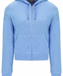 JUICY COUTURE DELLA ROBIA BLUE TERRY TOWELLING ROBERTSON HOODIE SPRING SUMMER '22 COLLECTION