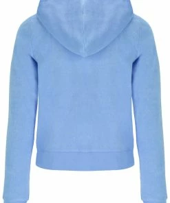 JUICY COUTURE DELLA ROBIA BLUE TERRY TOWELLING ROBERTSON HOODIE SPRING SUMMER '22 COLLECTION