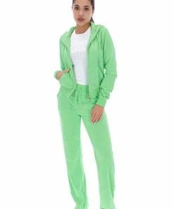 JUICY COUTURE SPRING SUMMER '22 COLLECTION MINT TERRY TOWELLING DEL RAY POCKETED BOTTOMS
