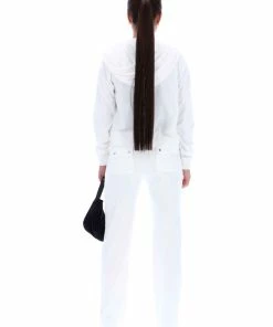 JUICY COUTURE SPRING SUMMER'22 COLLECTION WHITE TERRY TOWELLING DEL RAY POCKETED BOTTOMS