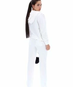 JUICY COUTURE SPRING SUMMER'22 COLLECTION WHITE TERRY TOWELLING DEL RAY POCKETED BOTTOMS