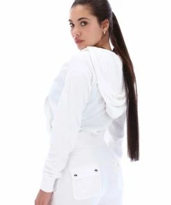 JUICY COUTURE SPRING SUMMER'22 COLLECTION WHITE TERRY TOWELLING DEL RAY POCKETED BOTTOMS