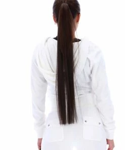 JUICY COUTURE SPRING SUMMER'22 COLLECTION WHITE TERRY TOWELLING DEL RAY POCKETED BOTTOMS