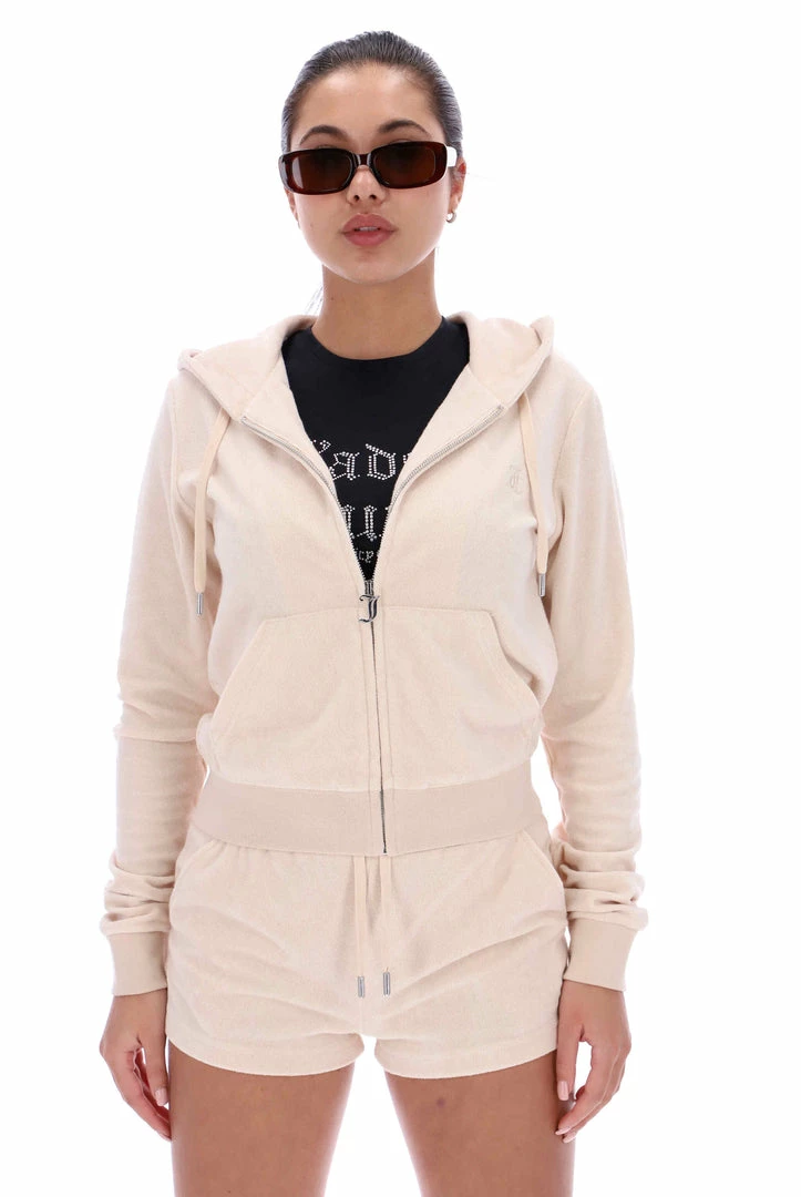 JUICY COUTURE BRAZILIAN SAND TERRY TOWELLING ROBERTSON HOODIE