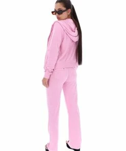 JUICY COUTURE PINK PETAL TERRY TOWELLING ROBERTSON HOODIE SPRING SUMMER'22 COLLECTION