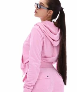 JUICY COUTURE PINK PETAL TERRY TOWELLING ROBERTSON HOODIE SPRING SUMMER'22 COLLECTION