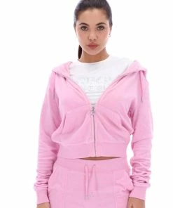 JUICY COUTURE PINK PETAL TERRY TOWELLING ROBERTSON HOODIE SPRING SUMMER '22 COLLECTION