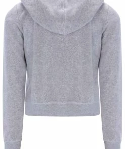JUICY COUTURE SILVER MARL TERRY TOWELLING ROBERTSON HOODIE
