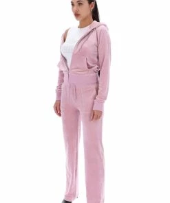 JUICY COUTURE KEEPSAKE LILAC CLASSIC VELOUR DEL RAY POCKETED BOTTOMS