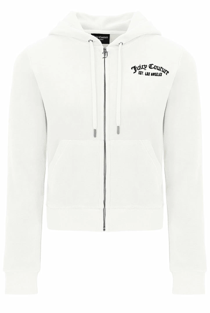 JUICY COUTURE SUGAR SWIZZLE RECYCLED VELOUR ZIP THROUGH HOODIE