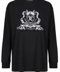 JUICY COUTURE BLACK LONG SLEEVE RODEO GRAPHIC TEE