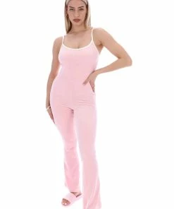Juicy Couture UK ALMOND BLOSSOM CONTRAST VELOUR DIAMANTE JUMPSUIT DRESSES