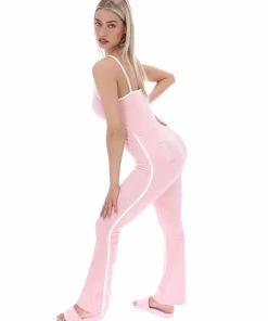 Juicy Couture UK ALMOND BLOSSOM CONTRAST VELOUR DIAMANTE JUMPSUIT DRESSES
