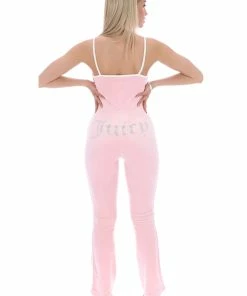 Juicy Couture UK ALMOND BLOSSOM CONTRAST VELOUR DIAMANTE JUMPSUIT DRESSES