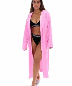 JUICY COUTURE SACHET PINK COTTON LOUNGE ROBE NEW IN
