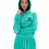 JUICY COUTURE TRACKSUITS GREEN VELOUR CREST HOODIE