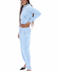 JUICY COUTURE COOL BLUE VELOUR DIAMANTE HOODIE