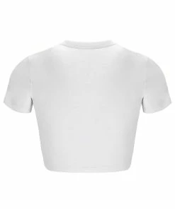 JUICY COUTURE WHITE CAPITAL DIAMANTE CROP TEE SPRING SUMMER'22 COLLECTION