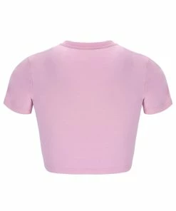 JUICY COUTURE PINK PETAL CAPITAL DIAMANTE CROP TEE SPRING SUMMER'22 COLLECTION
