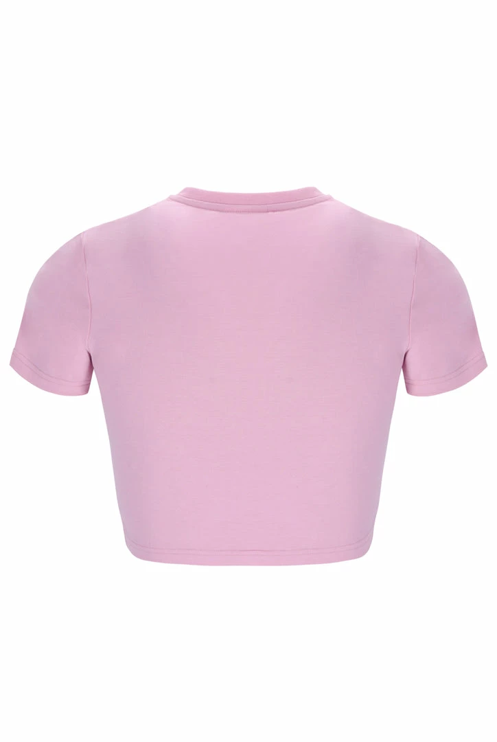 JUICY COUTURE PINK PETAL CAPITAL DIAMANTE CROP TEE SPRING SUMMER '22 COLLECTION
