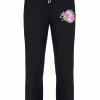 JUICY COUTURE BLACK FANTASY FLORAL GRAPHIC BOYFRIEND JOGGERS