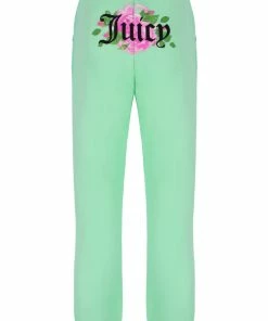 JUICY COUTURE MINT FANTASY FLORAL GRAPHIC BOYFRIEND JOGGERS SPRING SUMMER '22 COLLECTION