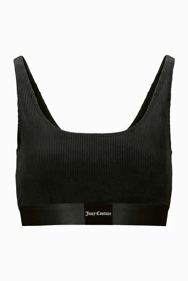 JUICY COUTURE BLACK RIB LOUNGE VELOUR BRALETTE
