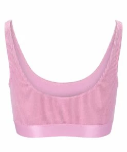 JUICY COUTURE LOUNGEWEAR PINK PETAL RIB LOUNGE VELOUR BRALETTE