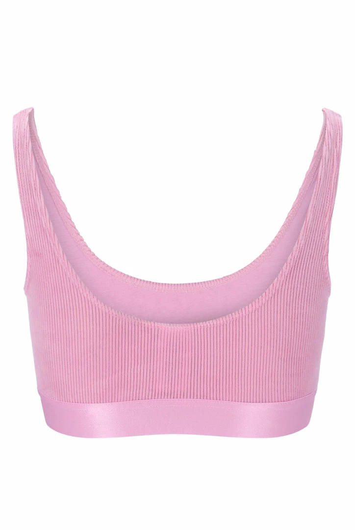 JUICY COUTURE LOUNGEWEAR PINK PETAL RIB LOUNGE VELOUR BRALETTE