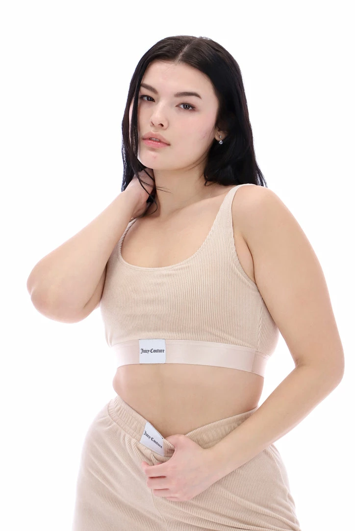 JUICY COUTURE LOUNGEWEAR BRAZILLIAN SAND RIB LOUNGE VELOUR BRALETTE