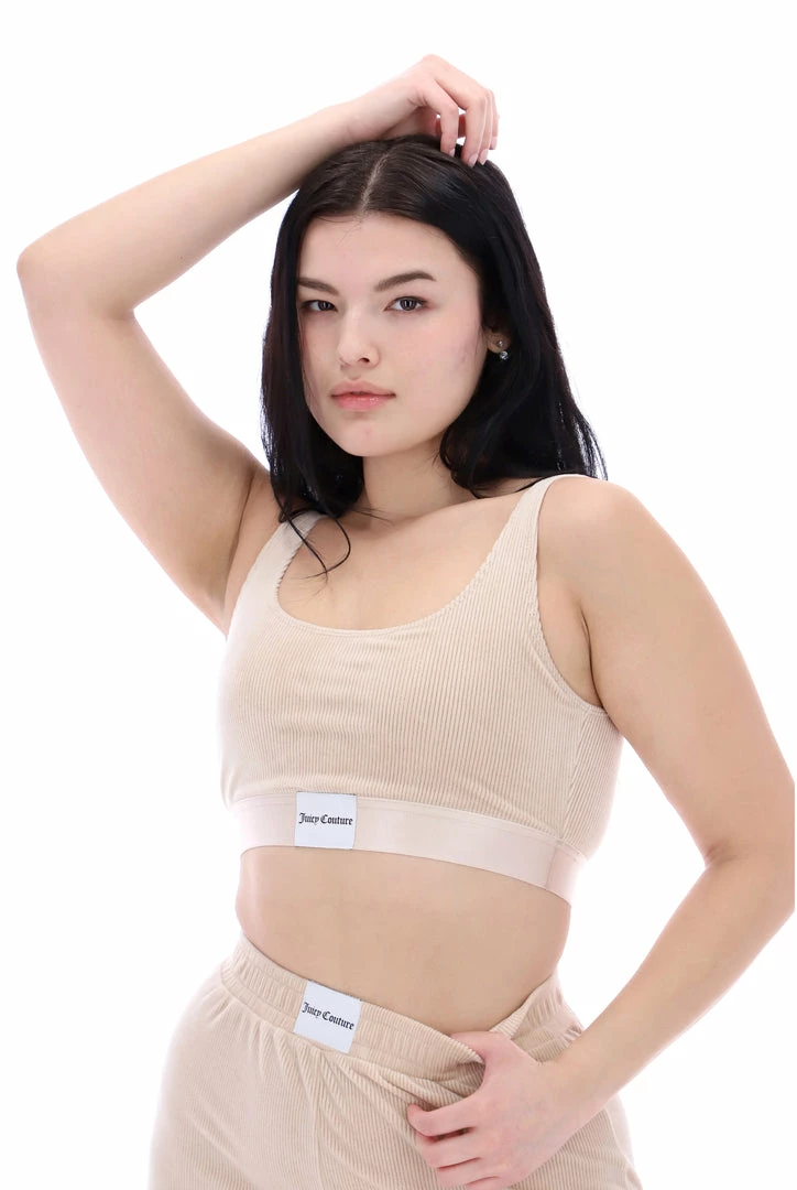 JUICY COUTURE LOUNGEWEAR BRAZILLIAN SAND RIB LOUNGE VELOUR BRALETTE