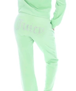 JUICY COUTURE MINT VELOUR DIAMANTE TRACKSUIT BOTTOM