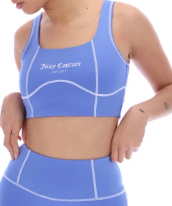 JUICY COUTURE BAJA BLUE INTERLOCK SPORT BRALETTE SPRING SUMMER'22 COLLECTION