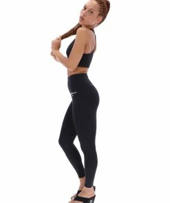 JUICY COUTURE BLACK HIGH WAISTED INTERLOCK LEGGING BOTTOMS
