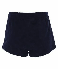 JUICY COUTURE TRACKSUITS NIGHT SKY BLUE MONOGRAM JACQUARD TERRY TOWELLING TRACK SHORTS