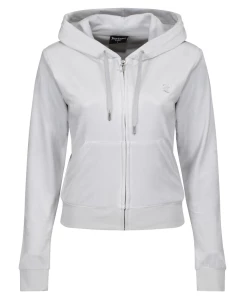 JUICY COUTURE QUIET GREY LUXE VELOUR ROBERTSON HOODIE TRACKSUITS