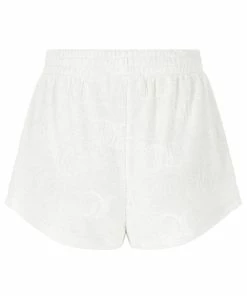JUICY COUTURE CREAM RECYCLED MONOGRAM TOWELLING SHORTS SPRING SUMMER'22 COLLECTION