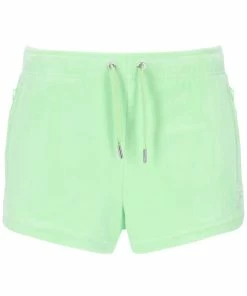 JUICY COUTURE MINT VELOUR DIAMANTE TRACK SHORTS