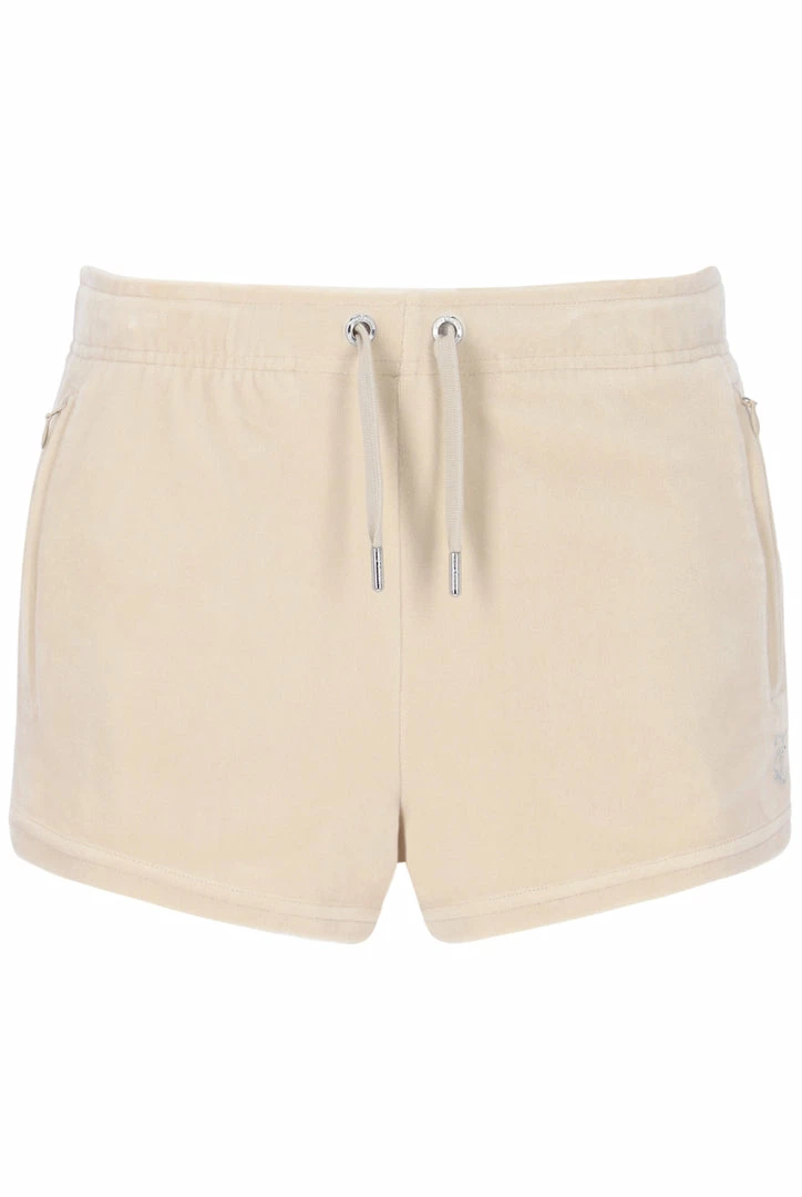 JUICY COUTURE BRAZILIAN SAND VELOUR DIAMANTE TRACK SHORTS
