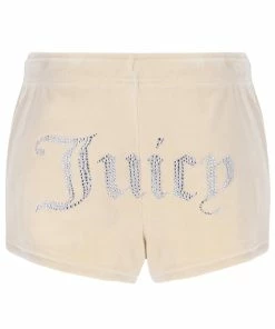 JUICY COUTURE BRAZILIAN SAND VELOUR DIAMANTE TRACK SHORTS